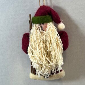 Christmas Santa Claus Felt Stuffed Hanging Holiday Tree Ornament 5"